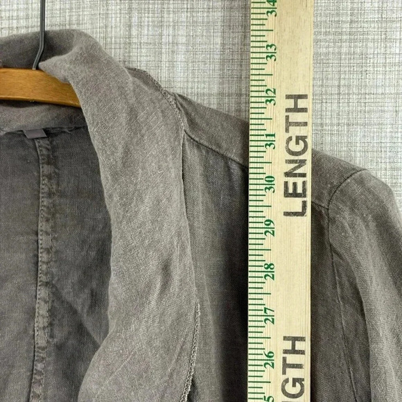 B.Loose Linen open front Top Womens 1X brown 4099 - Picture 2 of 8